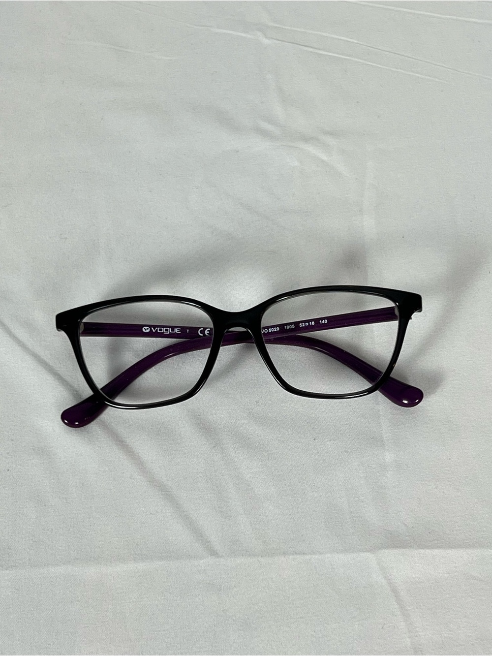 Vogue Women's Black Frames with Purple Temples